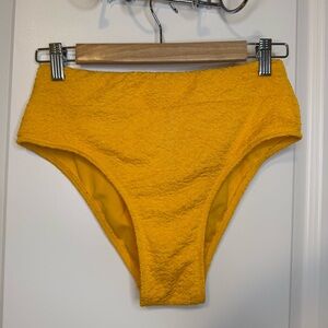 Yellow High Waist Bikini Bottom M | Xhiliration | Summer Swim
